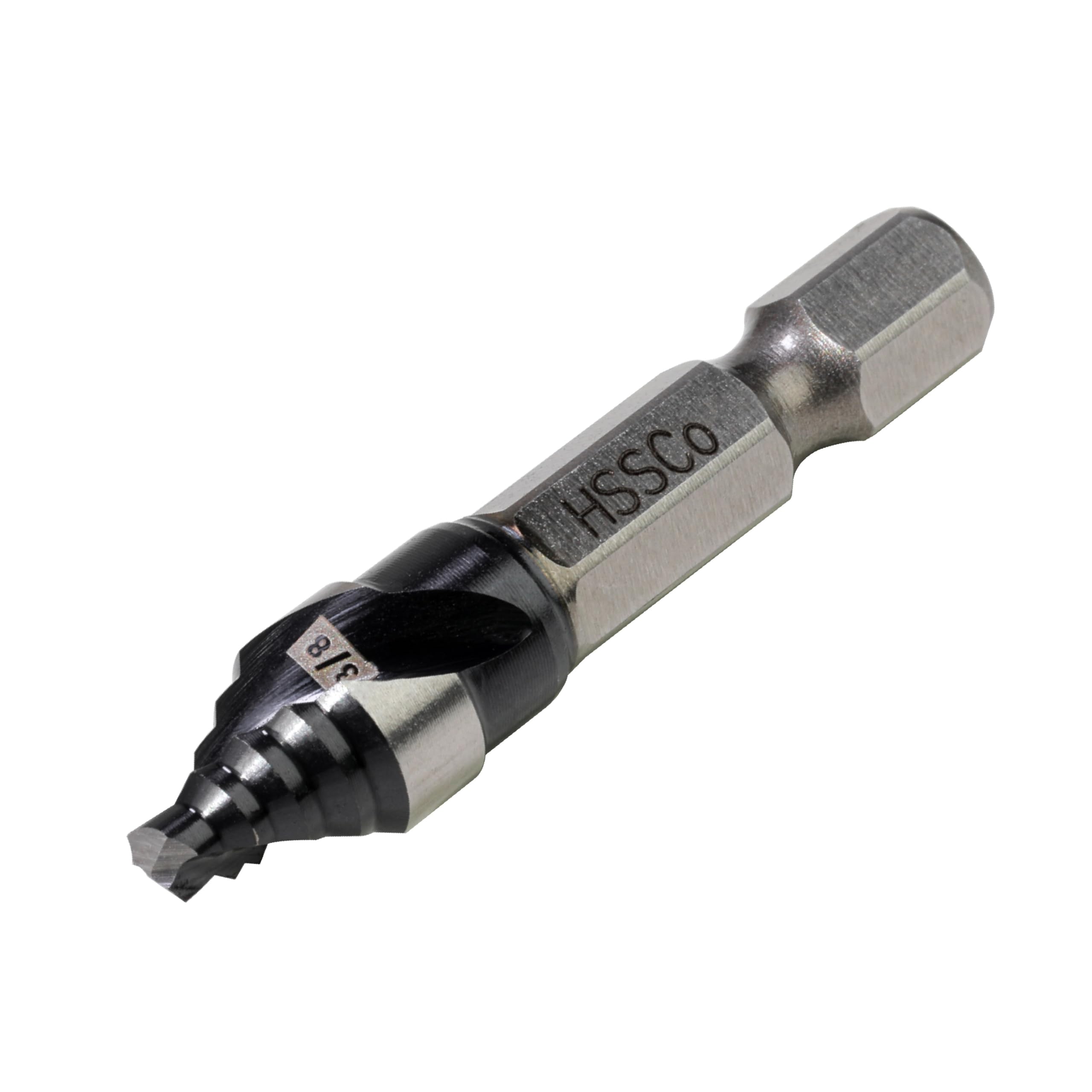 Jerax tools M35 HSS 3/8 Inch Step Drill Bit, Single Size Unibit with Double Spiral Flutes for Drilling Small Holes on Stainless Steel, Metal, Wood,