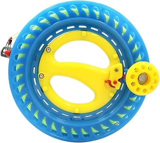 9KM DWLIFE Professional Kite String Reel 8.7inch(Dia) with 120lbs 500Ft/150m Dacron Line Lockable Winder Smooth Rotation Tool for Delta Octopus Single Line Kite Flying Accessories for Kids Adults