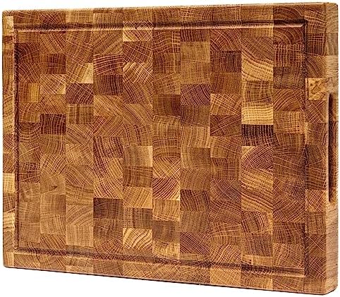 PYProjectEnd Grain Oak Wood Cutting Board 16x12 in Butcher Chopping Block (16x12)