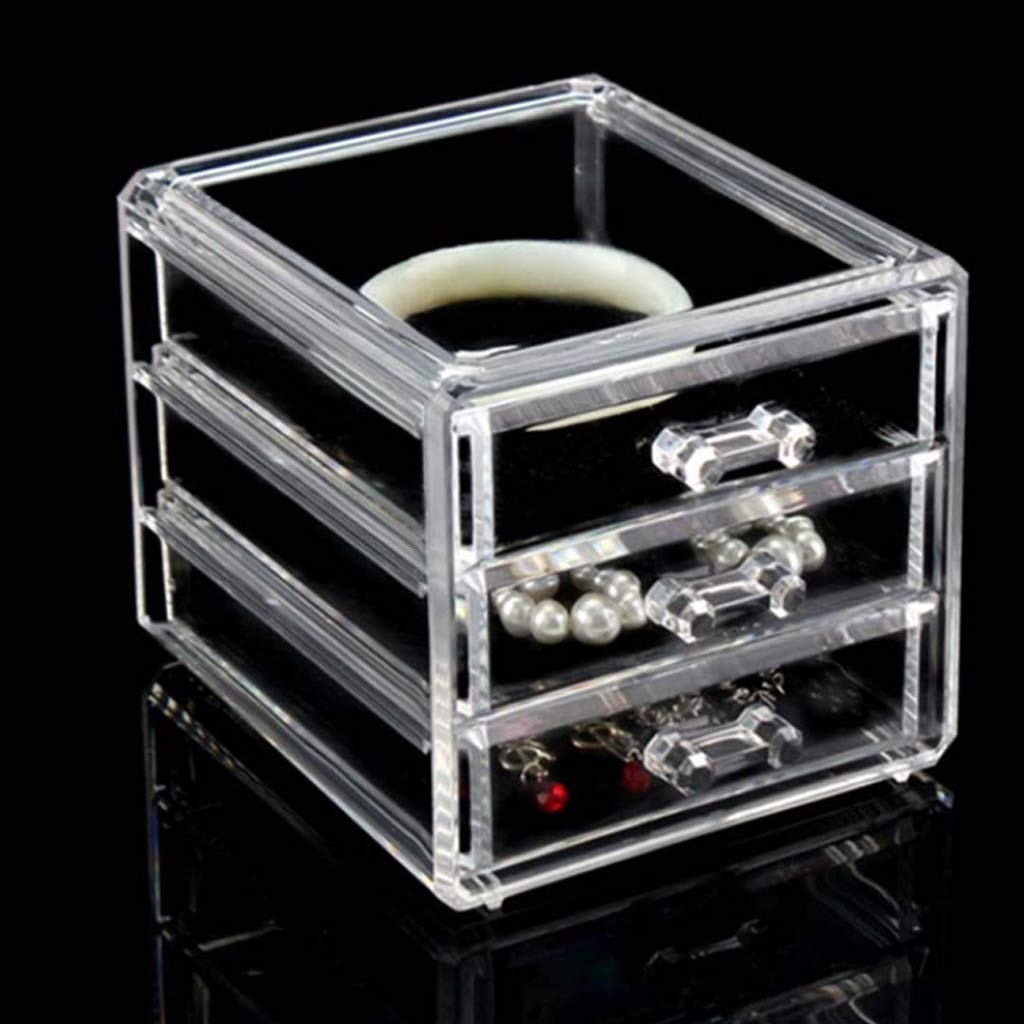 Organizadores de cosméticos Caja de almacenamiento de escritorio para el hogar Caja de almacenamiento de caja de maquillaje cosmético de 3 cajones, Caja de almacenamiento de cosméticos de plástico t