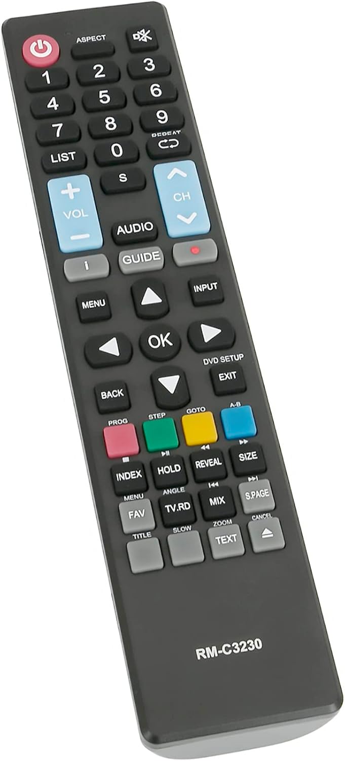 ALLIMITY Replacement Remote Control, angled view showing ergonomic design