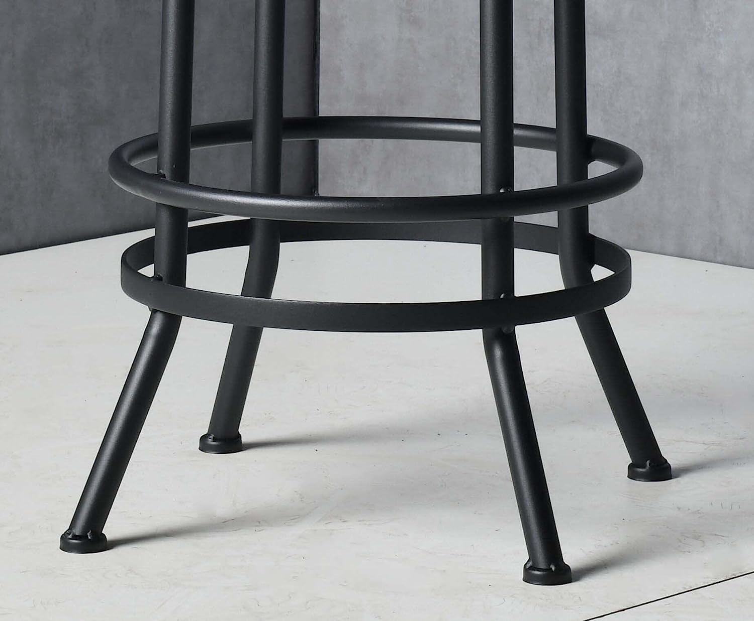 Diwhy 3 Piece Bar Set Industrial Style Adjustable Height Dia 19.7" Black Double Layer Bar Table and 2 Stools with Wood Backrest for Kitchen, Pub, Bistro