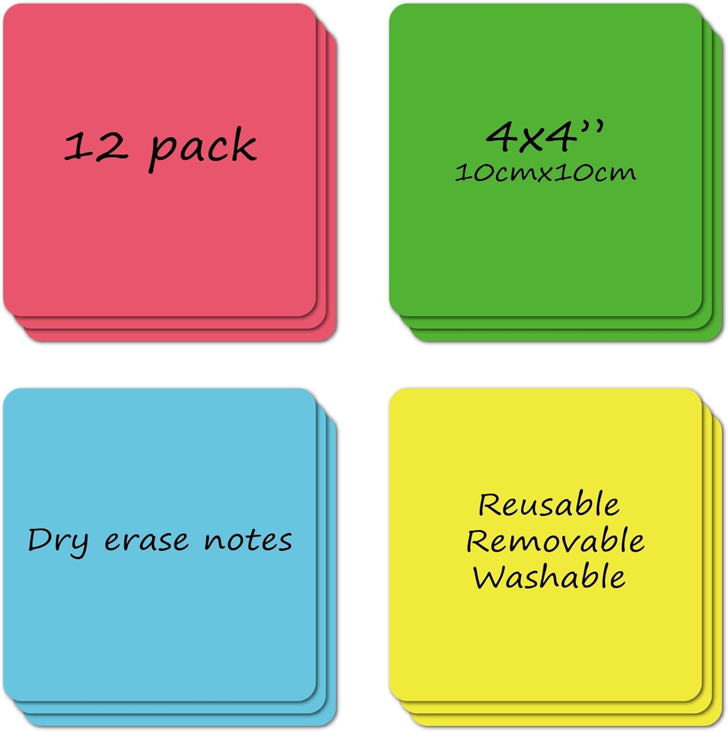 SVNOOC Reusable Dry Erase Labels for Organization Storage Containers, Crafts, Jars, Pantry Labels (Pack of 12) (Multi Color)