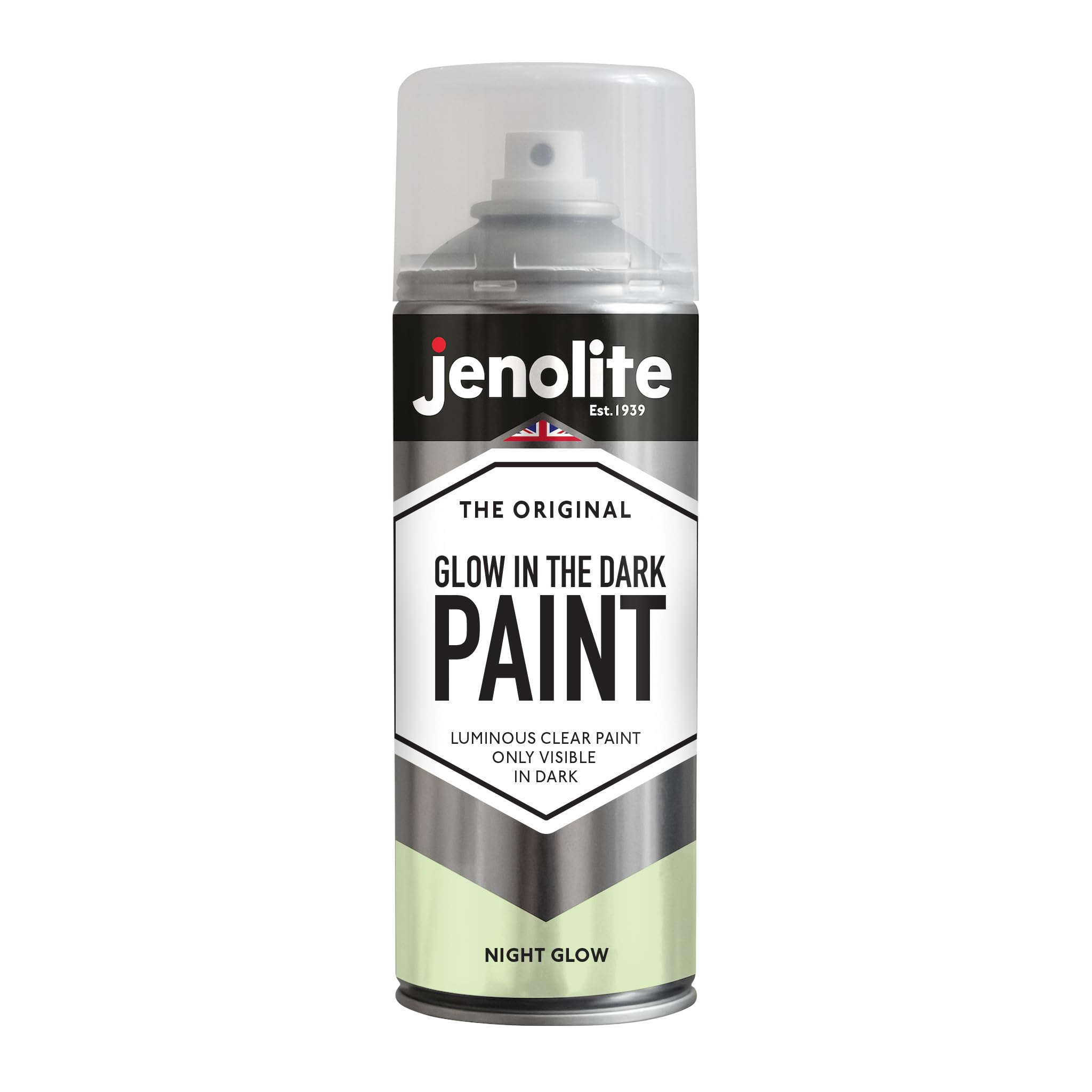 JENOLITE Glow In The Dark Spray Paint | NIGHT GLOW LUMINOUS PAINT | Glow In The Dark Multi-Surface Lacquer | Only Visible In The Dark | Ideal For Art, Craft, Safety Signage | 400ml