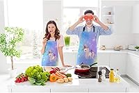 Vista 30 de Africa Map Giraffe Sunset Landscapes Kitchen Bib Apron Vintage Acacia Tree Animal Nature View Polyester Adjustable Apron for Outdoor BBQ Gardening