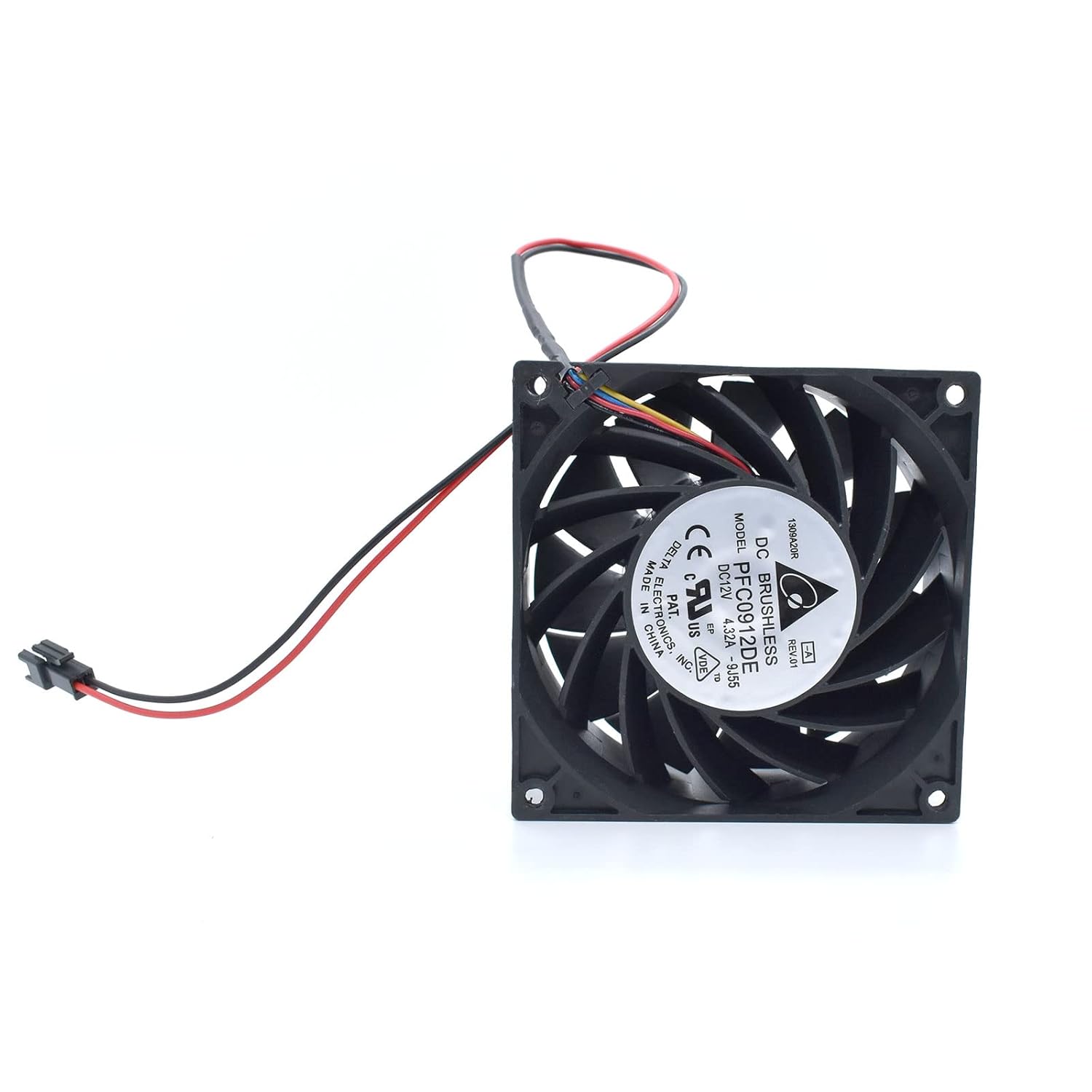 Back view of TUXING TXF02 fan with specifications label