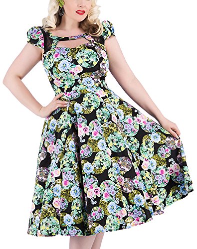 H&R 9728 London Robe florale mélangée -  Noir - Large