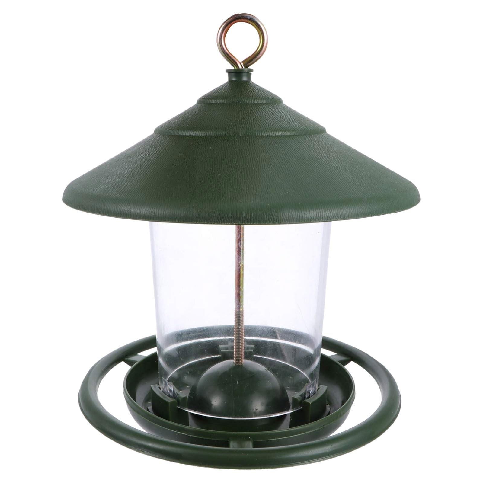 Comedero para pájaros para exteriores, alimentación de 360°, diseño duradero resistente a la lluvia, gran capacidad para cardenales y pinzones en jardín y patio