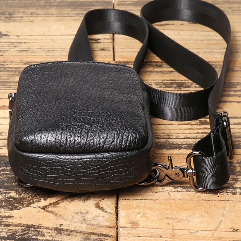 Retro Genuine Leather Men's Crossbody Bag Casual Small Shoulder