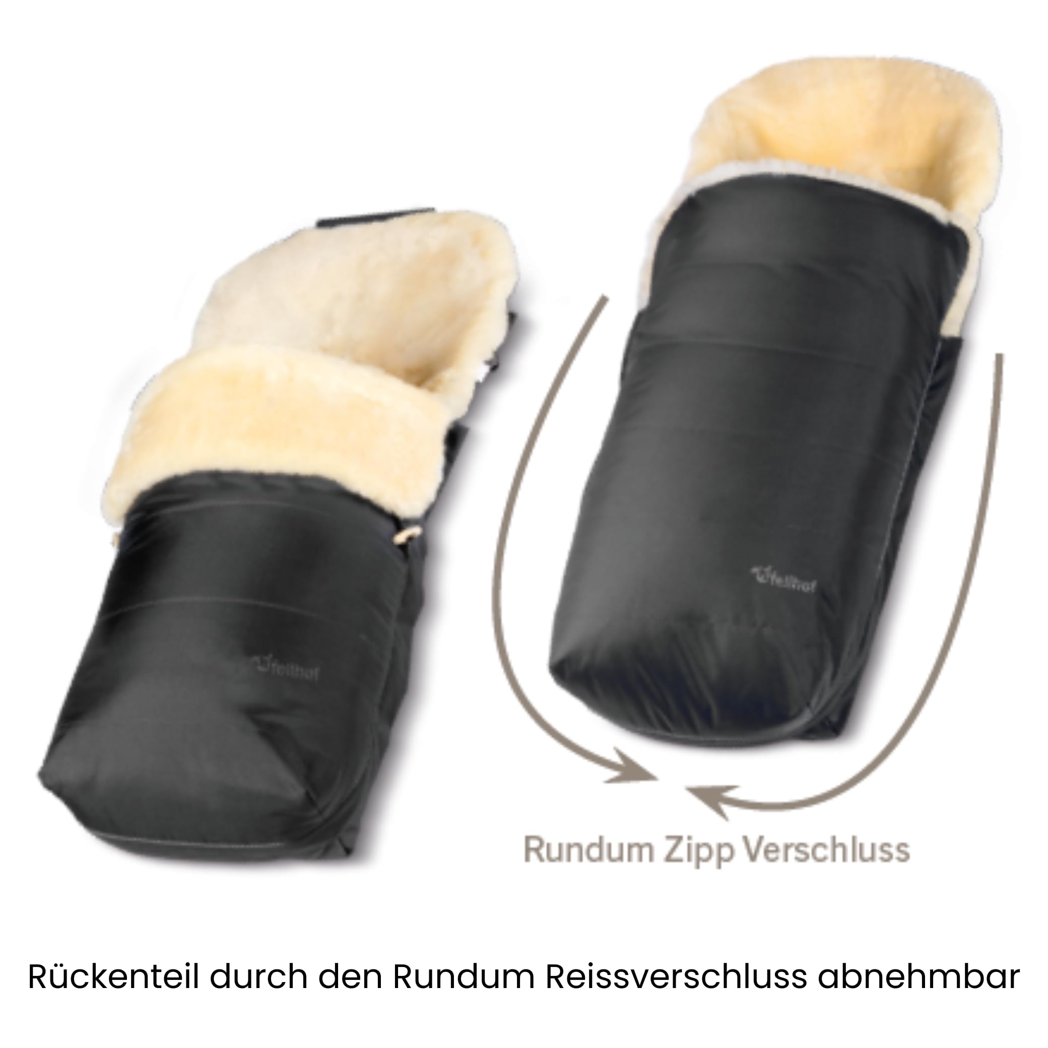 Fellhof Fußsack Kinderwagen Winter Cozy, Blaubär | Kinderhaus Blaubär: universell als Fußsack für Buggy, Sportwagen, Kinderwagen, ab 6 Monaten