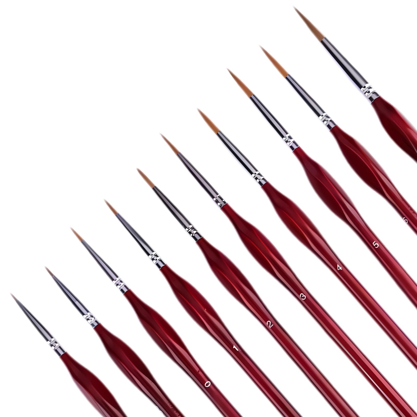 Fine Detail Paint Brushes, 10 PCS Artist Miniature Painting Brush with Triangular Handles Small Flat Paintbrushes for Acrylic Watercolour Oil Warhammer Model Nail Painting