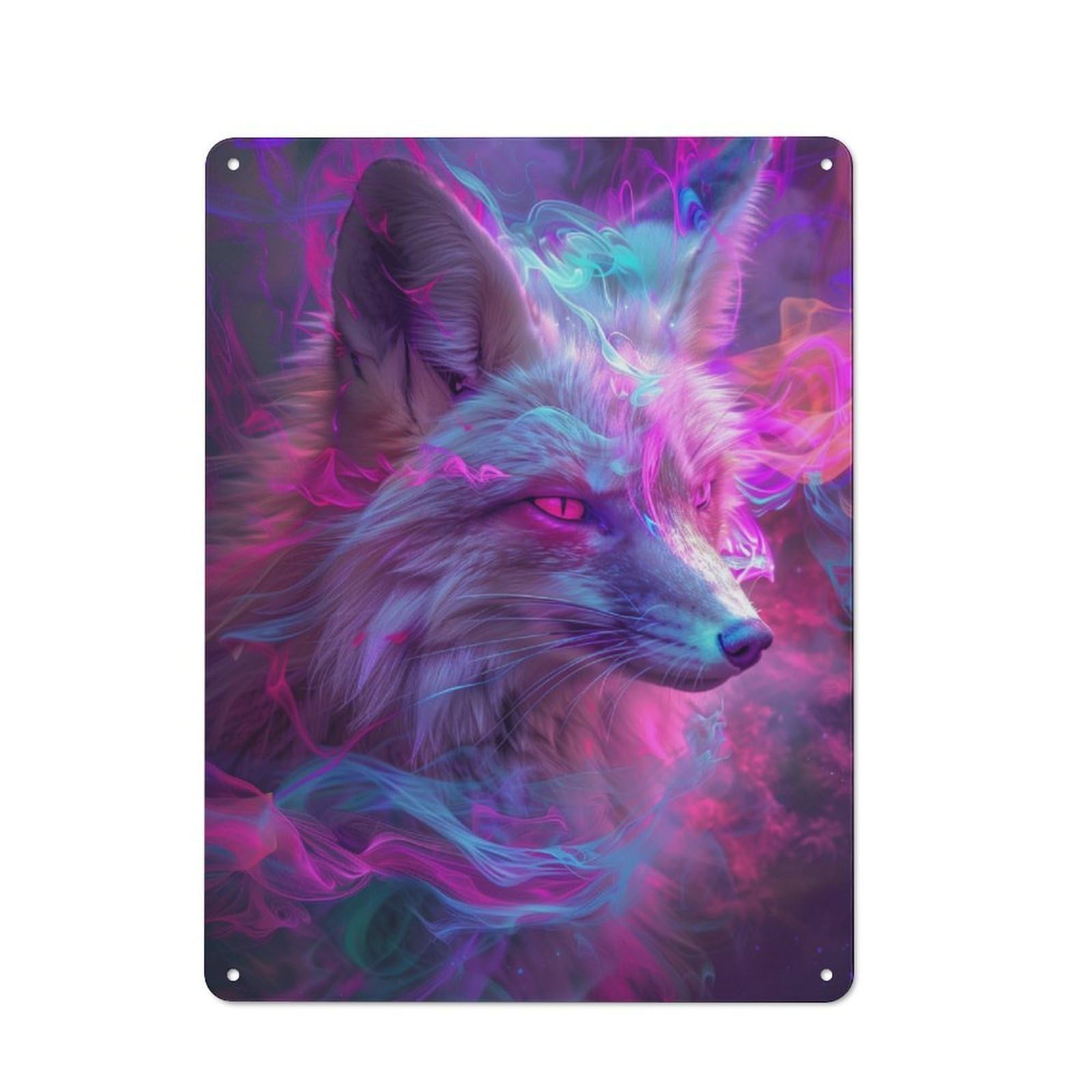 Junmoney Fox Vintage Metal Plaque 40X30cm For Man Cave Or Games Room, For An Autumn Update To Man Cave And Games Room