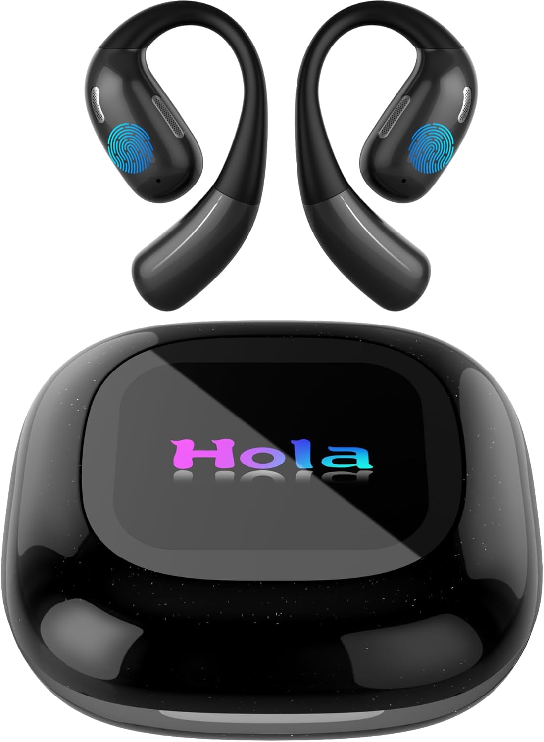 AI Translation Earbuds Real Time Powered by ChatGPT,LCD Touch Screen OWS Translator for 147 Languages & Accents,Audifonos Traductores Inglés Español,Translation Device, Ideal for Travel/Business,Black