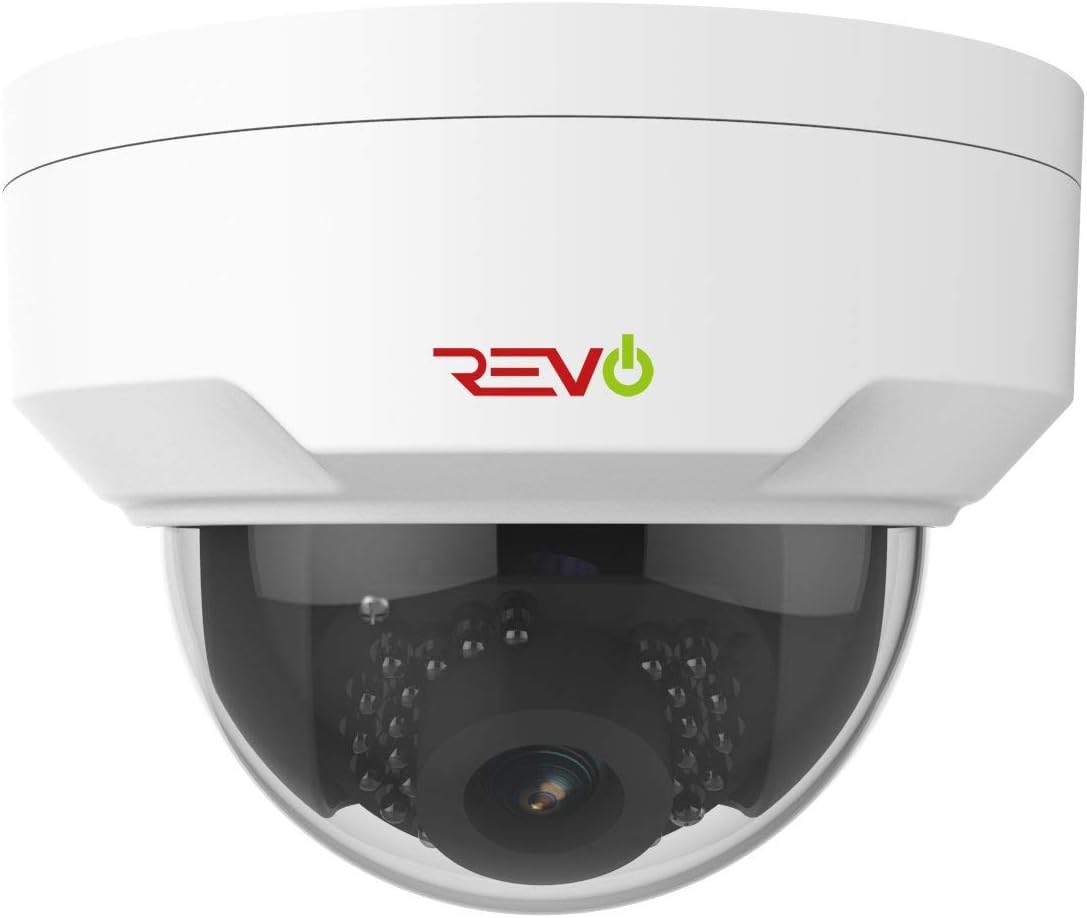 REVO America Ultra HD 4MP IP IK10 Vandal Proof Dome Security Camera - 100' Night Vision, IP66 Weather Resistant, 3DNR, White