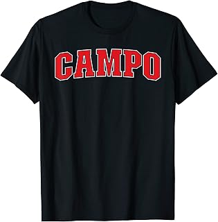 Campo California Souvenir Trip College Style Red Text T-Shirt
