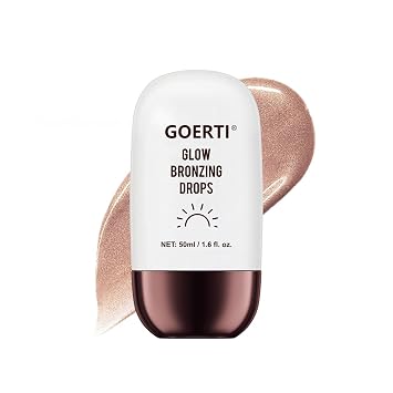 Glow Bronzing Drops Liquid Luminizer Bronzer for Face or Body Lightweight Shimmer Serum for a Dewy, Moisturizing Highlighter Makeup Sun-Kissed Look and Natural Radiance 1.6 Fl Oz 01#/ Champagne