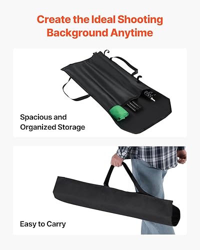 Miniatura 7 de VEVOR Soporte de fondo resistente de 12 x 10 pies, soporte de fondo para fotografía de altura ajustable, sistema de soporte de fondo con 6