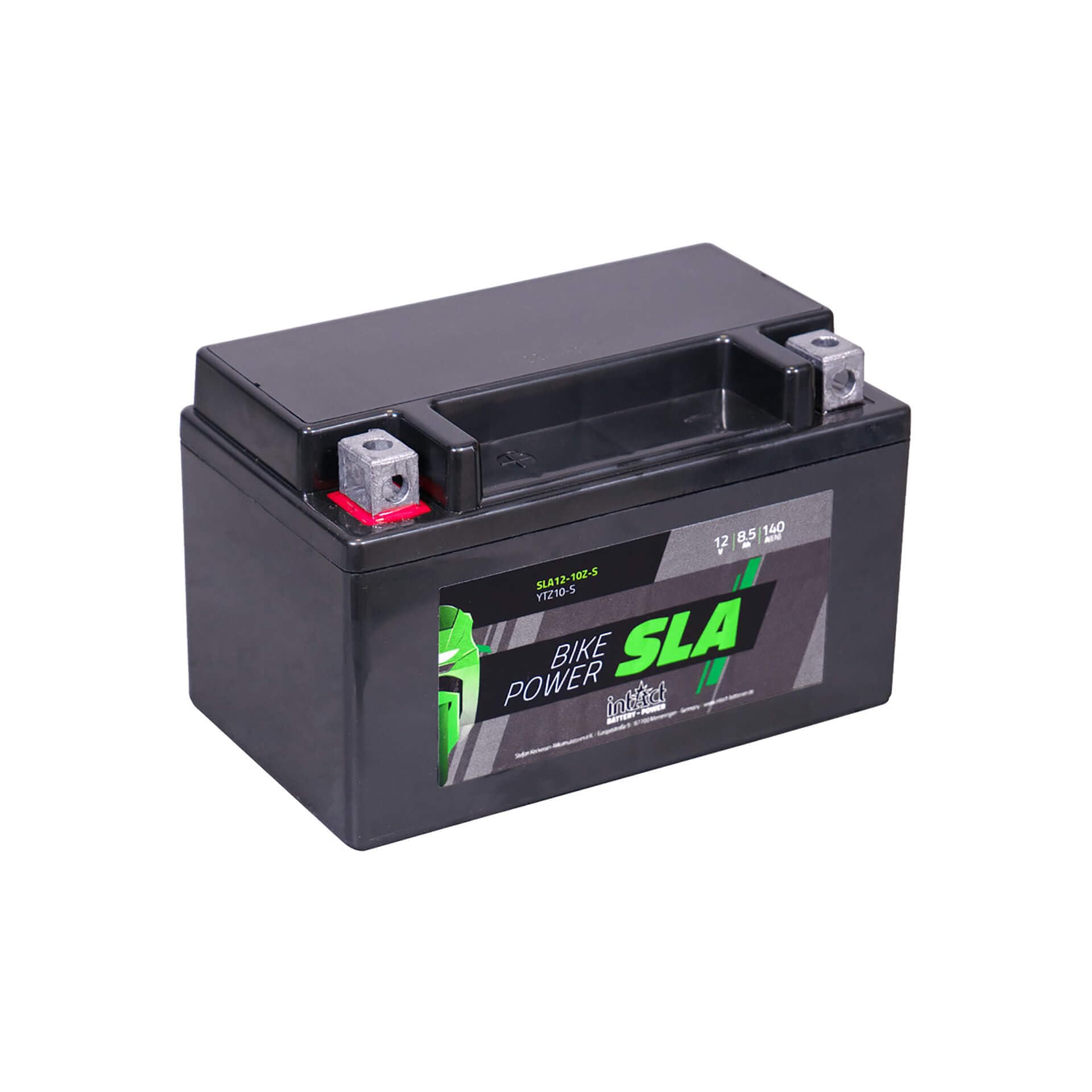 intAct - AGM MOTORRADBATTERIE | Batterie für Roller, Motorrad, Quad. Wartungsfreier & auslaufsicherer Akku | SLA12-10Z-S, CTZ10-S, 12V Batterie, 8,5 AH (c20), 140 A (EN) | Maße: 150x87x94mm
