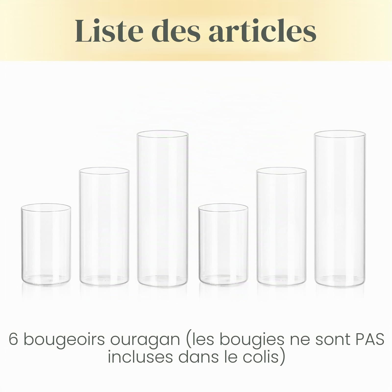 Photophore Bougeoirs Verre Vase Cylindrique: Hewory Set de 6 Porte Bougie pour Centre de Table Noel Mariage, Supports pour Bougies Piliers Transparent Vase en Verre Bougie Flottante