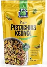 NUTZEE Raw Pistachio - Crunchy & Delicious Healthy Snack, Rich In Protein, Phosphorus, & Dietary Fibre | Unsalted Whole Pista | Shell-Free, High Protein, Non-GMO, Vegan | 250 gram (Pack of 1)