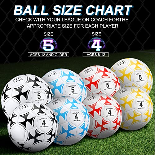 image for Lenwen 12 Pcs Soccer Balls with Pump Bulk Official Size 5 4 3 Kids Tee