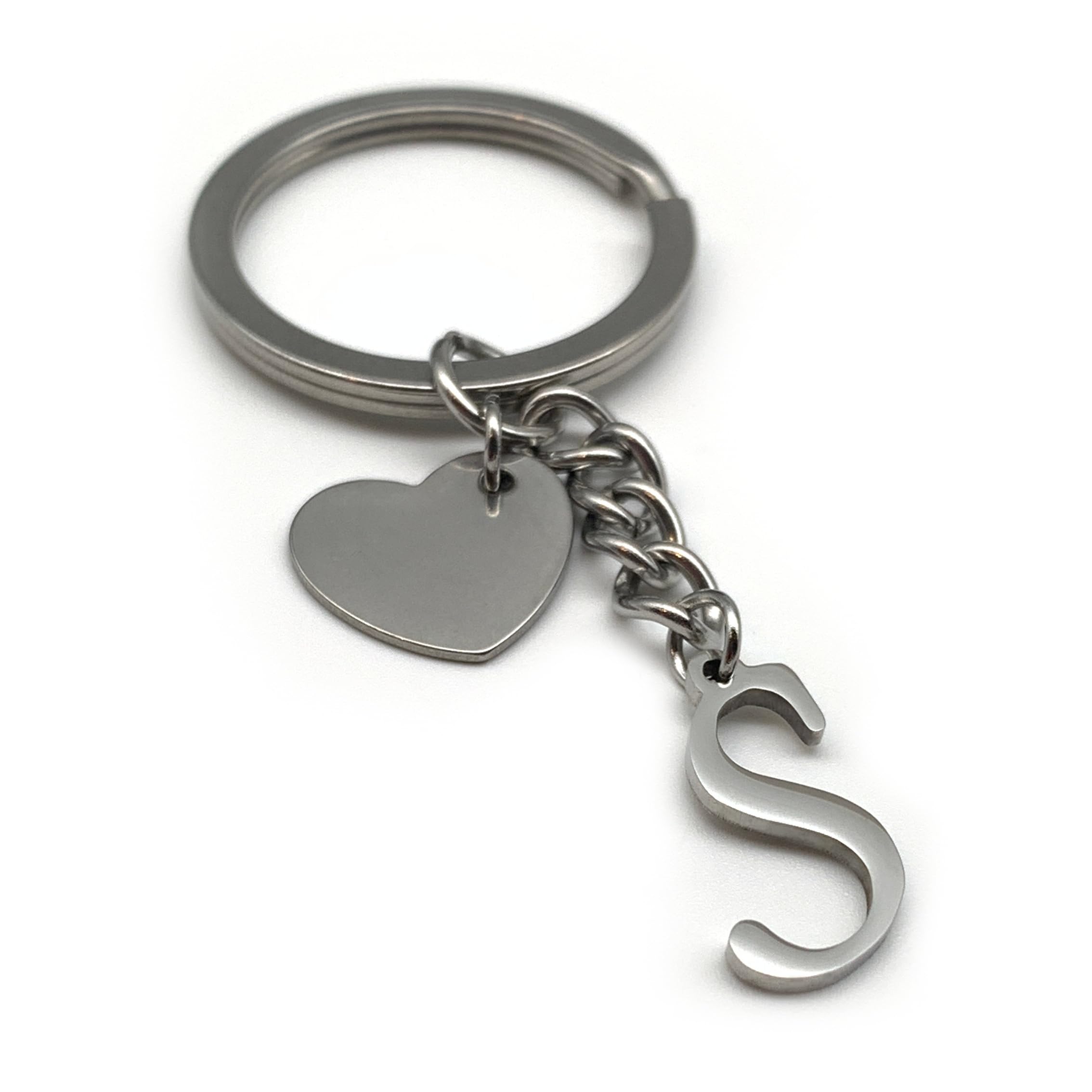 PATIKIL Portachiavi Con Lettera Iniziale E E Cuore Nappe - Blu, Regalo Personalizzato