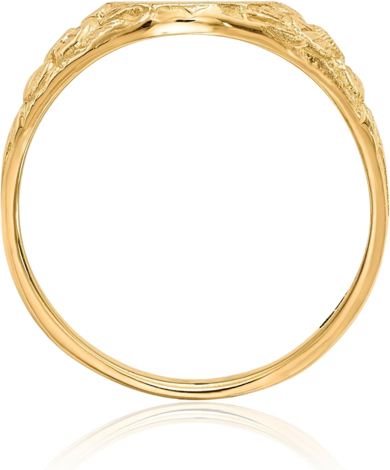 IceCarats 14K Solid Yellow Gold Custom Engraved Signet Ring Handmade Personalized Monogram Initial Letter Band Size 6