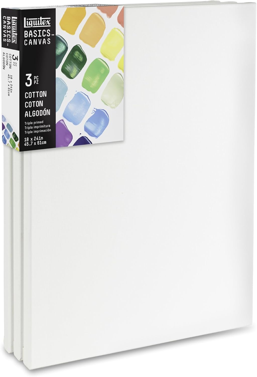 Liquitex BASICS Canvas, 3 pack, 18" x 24"