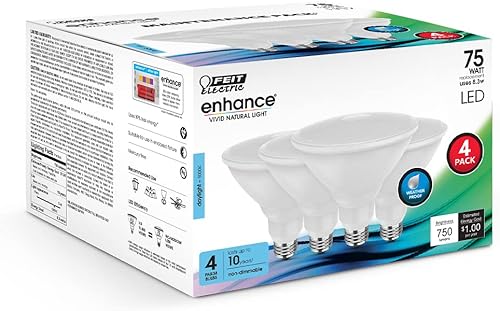 Miniatura 2 de Feit Electric Bombillas LED PAR38, equivalente a 75 W, no regulable, luz diurna de 5000 K, 750 lúmenes, vida útil de 10 años, base E26, luces de