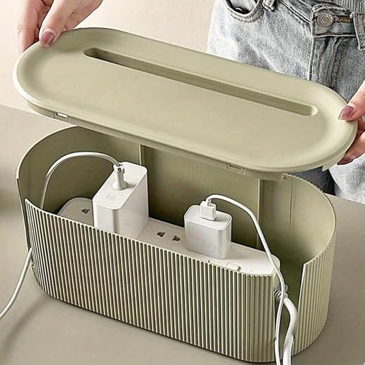 Soko Cable Management Box with Mobile Stand | Cords Hider &amp; Surge Protector | Concealer for Power Strips, Router, TV, Gadg...
