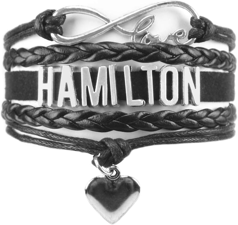 PHASSIONAlexander Hamilton Bracelet - Black Adjustable Wrap With Infinity Love Charm Jewelry