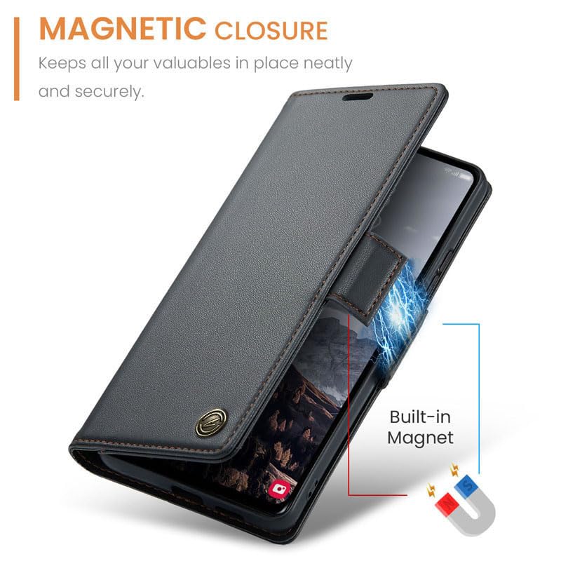 Image of ClickCase for Oneplus 11R 5G Premium PU Leather Wallet Case Flip Cover with [RFID Blocking][Card Holder][Stand Function] Shockproof Magnetic Flip Cover for Oneplus 11R 5G (Black)