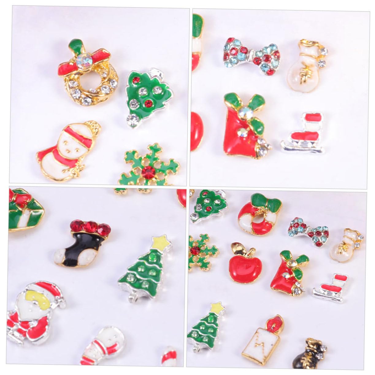 Healvian 4pezzi Charm Natalizi Per Unghie Rhinestone Decorazioni Accessori Per Manicure Per e Decorazioni