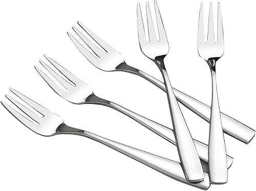 Juego de tenedores de postre de 3 dientes de acero inoxidable de 16 piezas, juego de tenedores para frutas y tartas