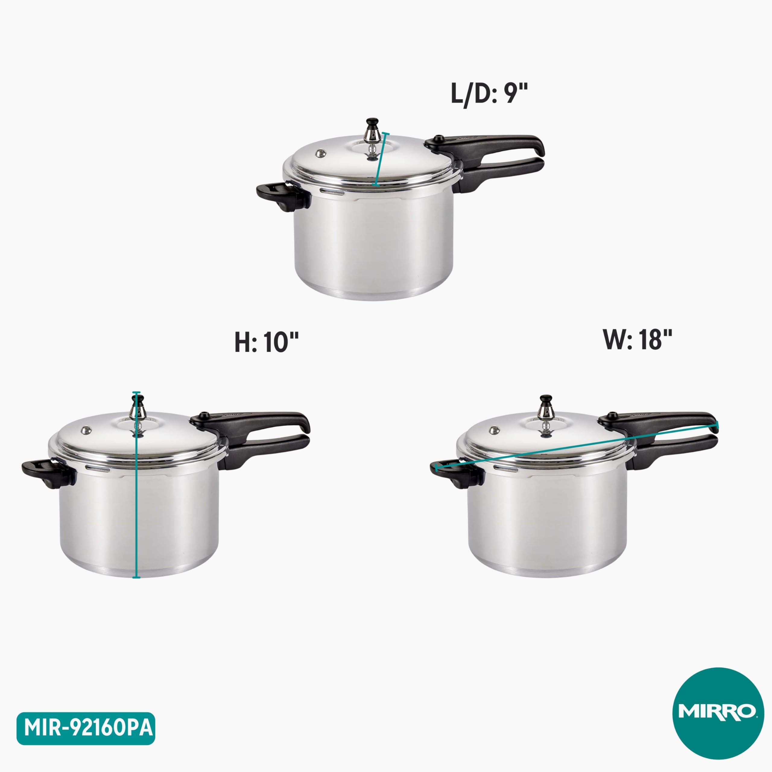 Mirro 6-Quart Pressure Cooker - Aluminum -9