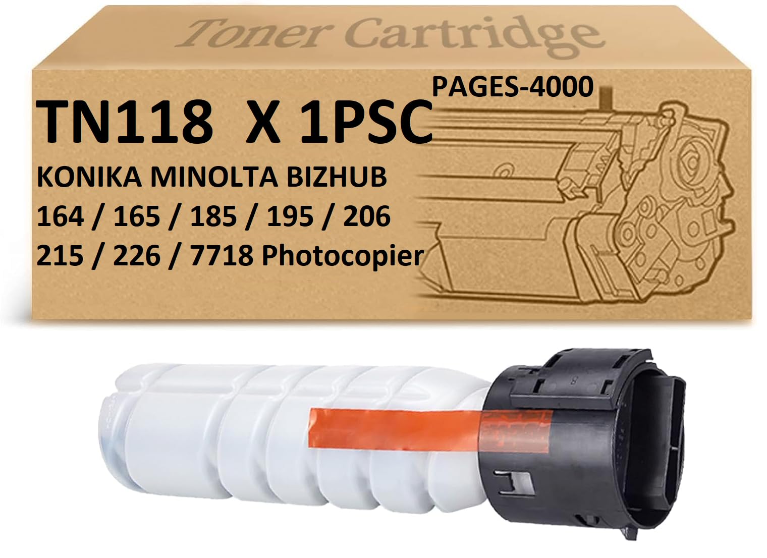 VAVIA TN118 Toner Cartridge Compatible for Konica Minolta Bizhub 185/195 / 206/215 / 226 Photocopier