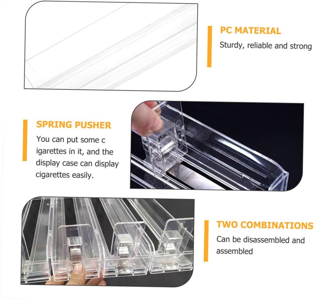 Automatic Cigarette Display Rack 3pcs Set 28cm Single-Sided and Double-Sided Auto Push Tobacco Holder for Retail Store Showcase and Cigarette Organization
