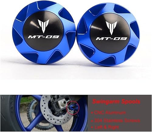 Miniatura 2 de Carretes deslizantes de basculante de marco, tapas de válvula de neumático para Yamaha MT09 MT-09 2014 2015 2016 2017 2018 2019 anticaídas (color SS