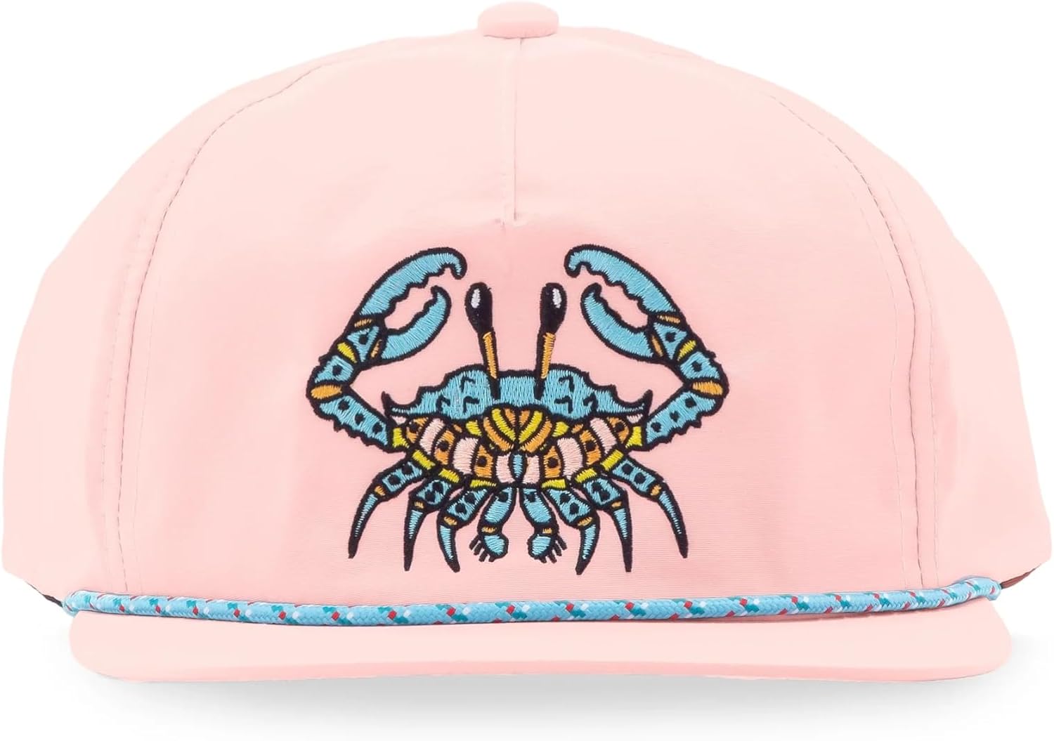 Bajío Flat Brim Fishing Hat – Marine Art Snapback Trucker Cap with Embroidered Ocean Design, Breathable and Coastal-Ready