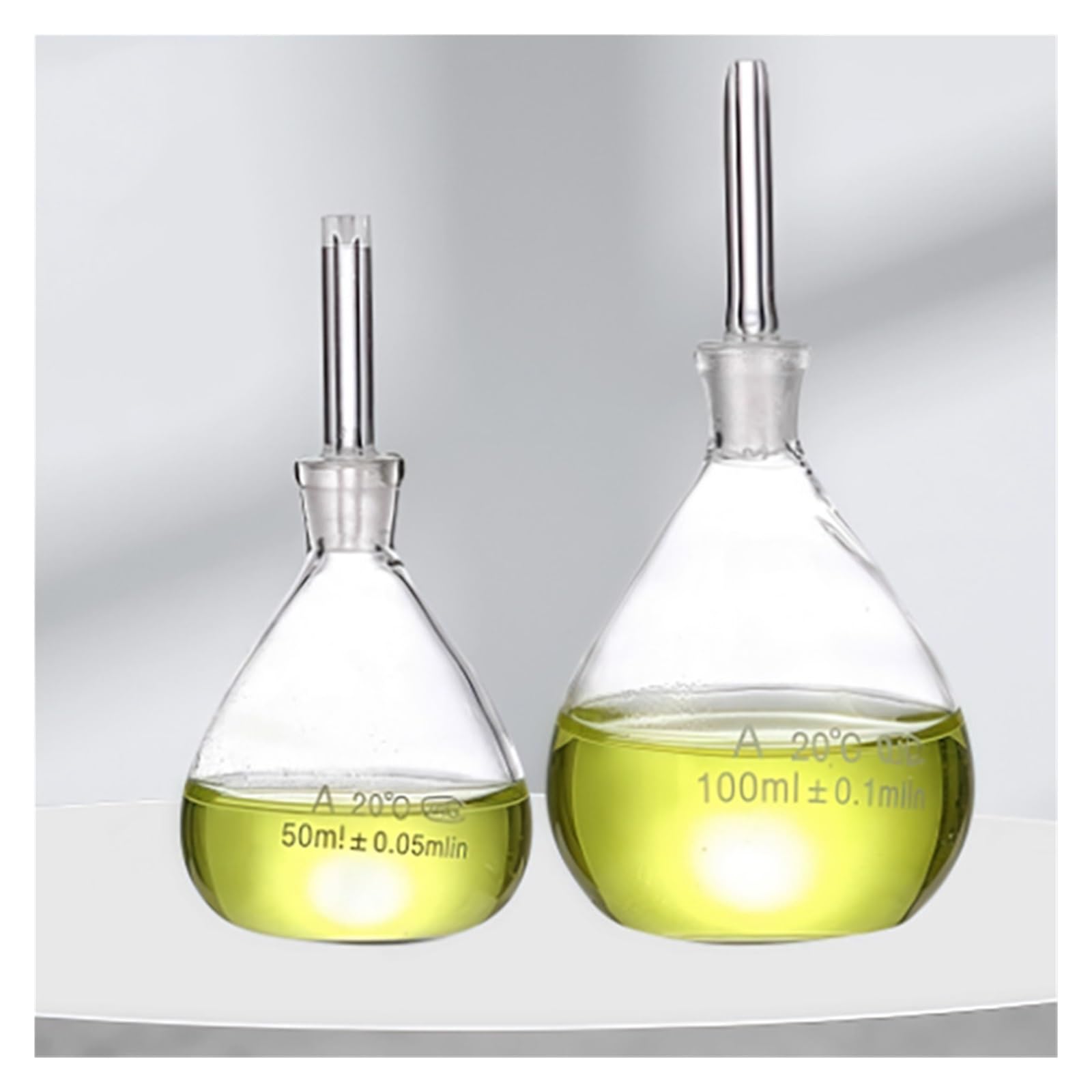 Picnómetro de vidrio con picnómetro de temperatura Picnómetro sólido(25ml)