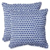 Pillow Perfect Outdoor Seeing Spots Throw Pillow, 18.5-Inch, Navy, Set of 2