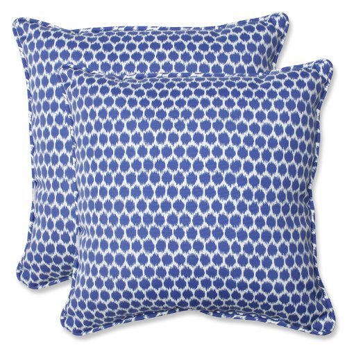 Pillow Perfect Outdoor Seeing Spots Throw Pillow, 18.5-Inch, Navy, Set of 2