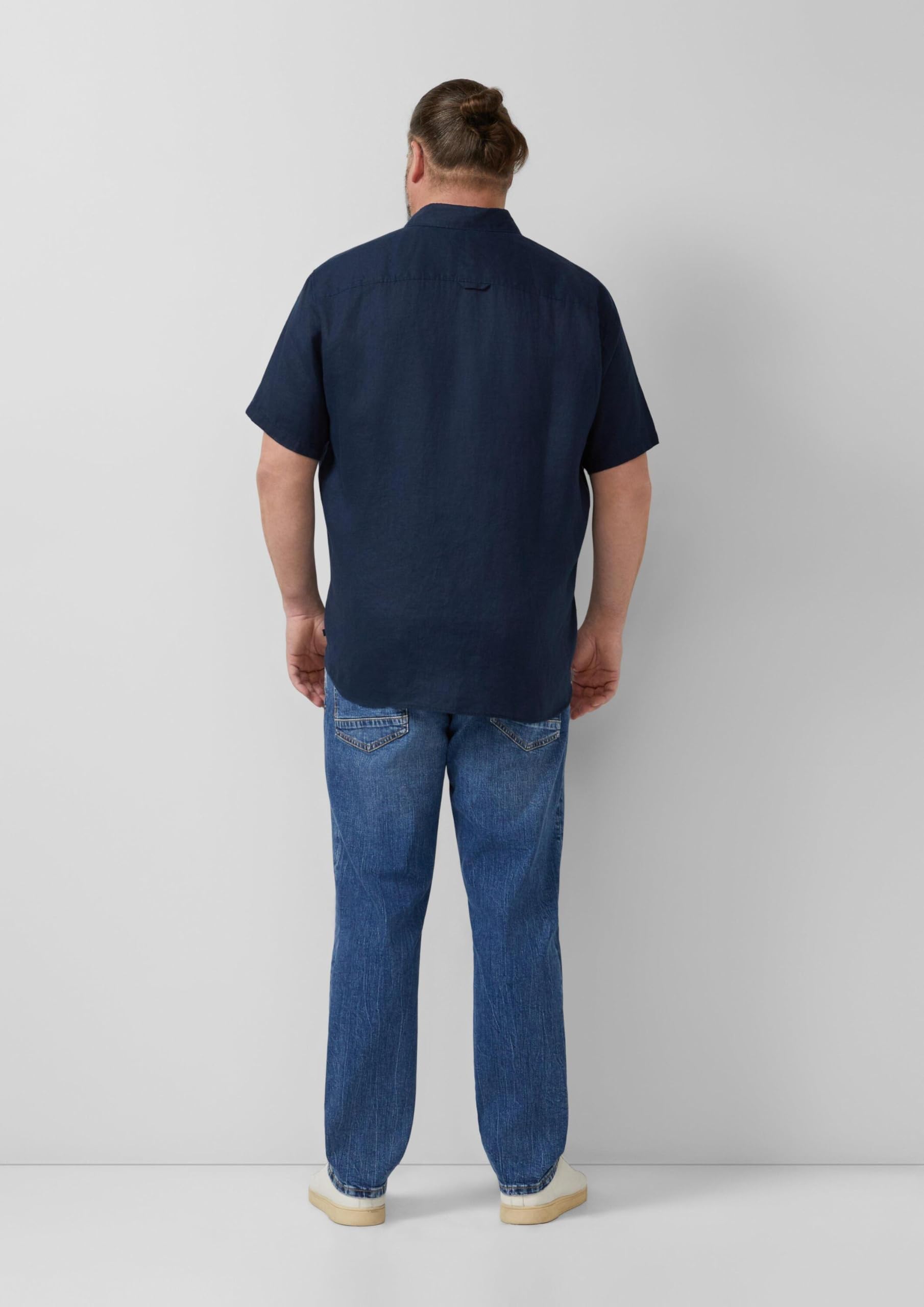 s.Oliver Herren 2180514 Leinenhemd Kurzarm, Regular Fit