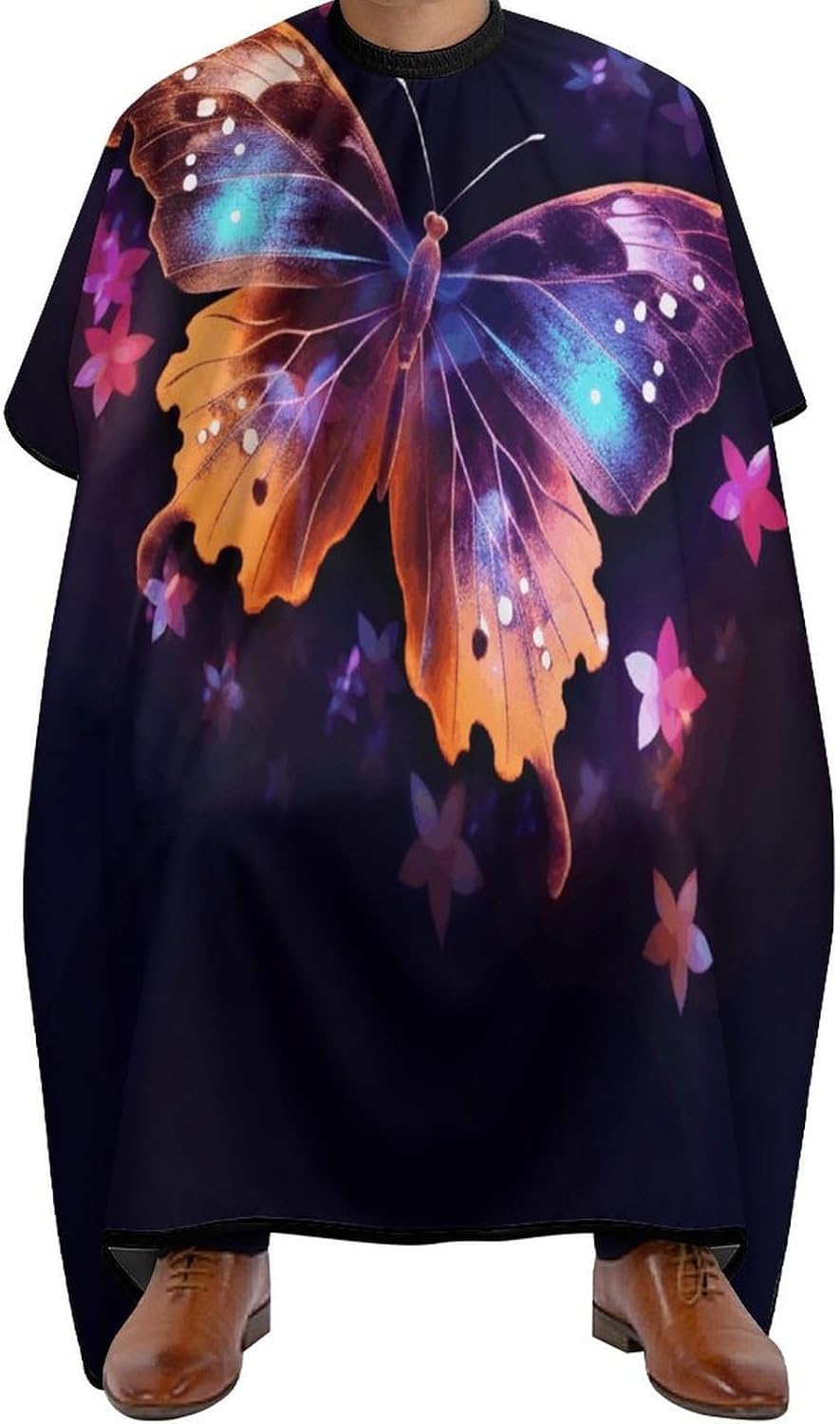Butterfly Apron for Women Men,Barber Cape with Adjustable Snap Closure,Hair Cutting Cape,66.9 X 56.7 Inches for Hair Dye, Comb-out, Styling, Shampoo