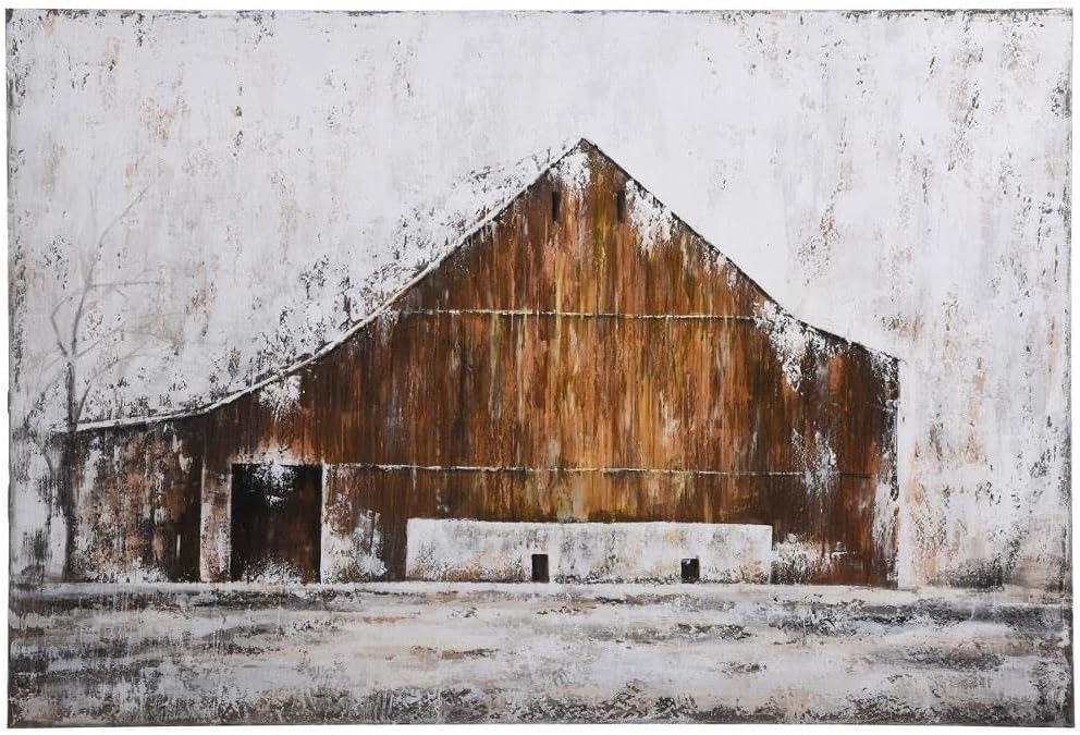 Aged Barnhouse - 59.1 Inch Hand Painted on Large Stretched Canvas