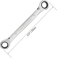 Vista 2 de Llave de trinquete de extremo de caja doble 0.630 in x 0.709 in métrica 72 dientes 12 puntos trinquete engranaje herramientas de llave de engranaje