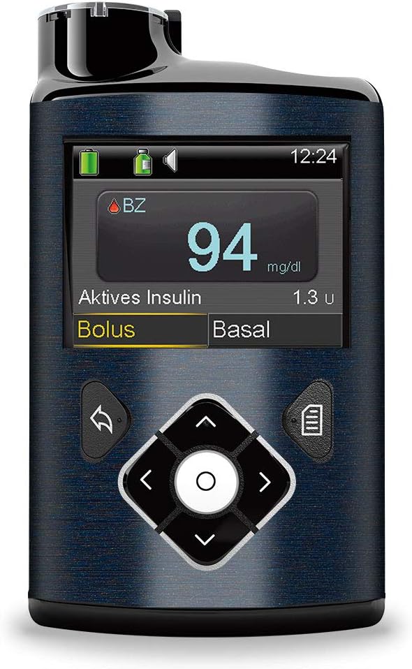 Brushed Metal - Effect/Structure - Sticker Skin for Medtronic Minimed Color tiefblau Metallic