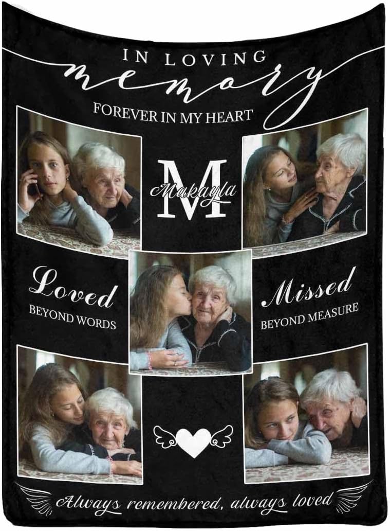 Personalized Memory Loss Loved Ones Sympathy Blanket, in Loving Memory Always
