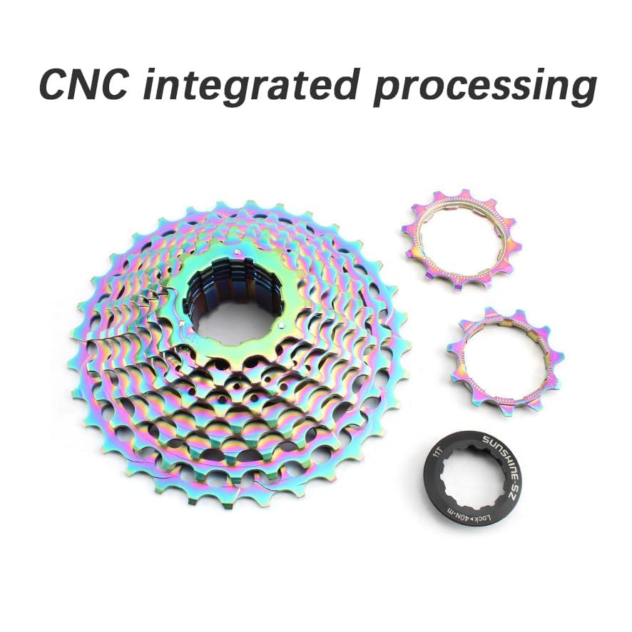 DJC Road Bike Freewheel Cassette 11s 12 Speed 11-28 32 34 36T Ultralight for 105 R5800 ULTEGRA 6800 6870 R7000 R8000 Shimano HG Interface Sunshine-SZ Oilslick (Oilslick, 11s-11-36T)