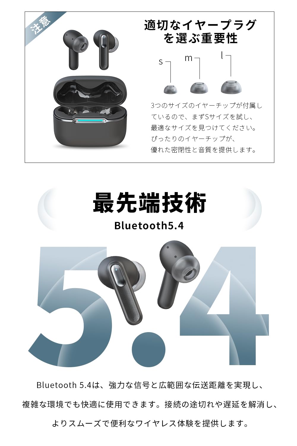 Amazon.co.jp: 明誠 集音器 Bluetooth 5.4 ワイヤレスイヤホン 1台2役